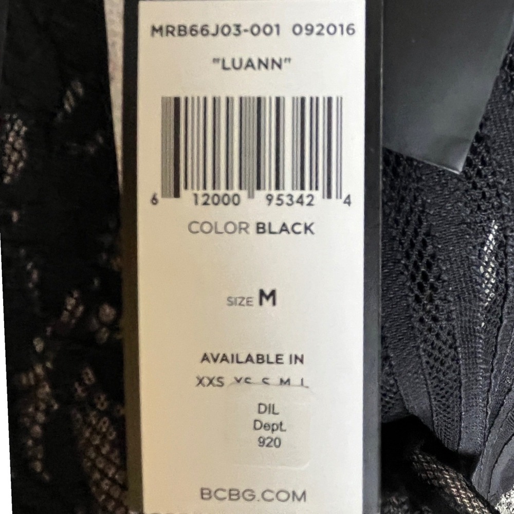 BCBGMAXAZRIA Luann Black Lace Bell Sleeve Mini Dress MRB66J03-001 NWT Womens M - Picture 5 of 7